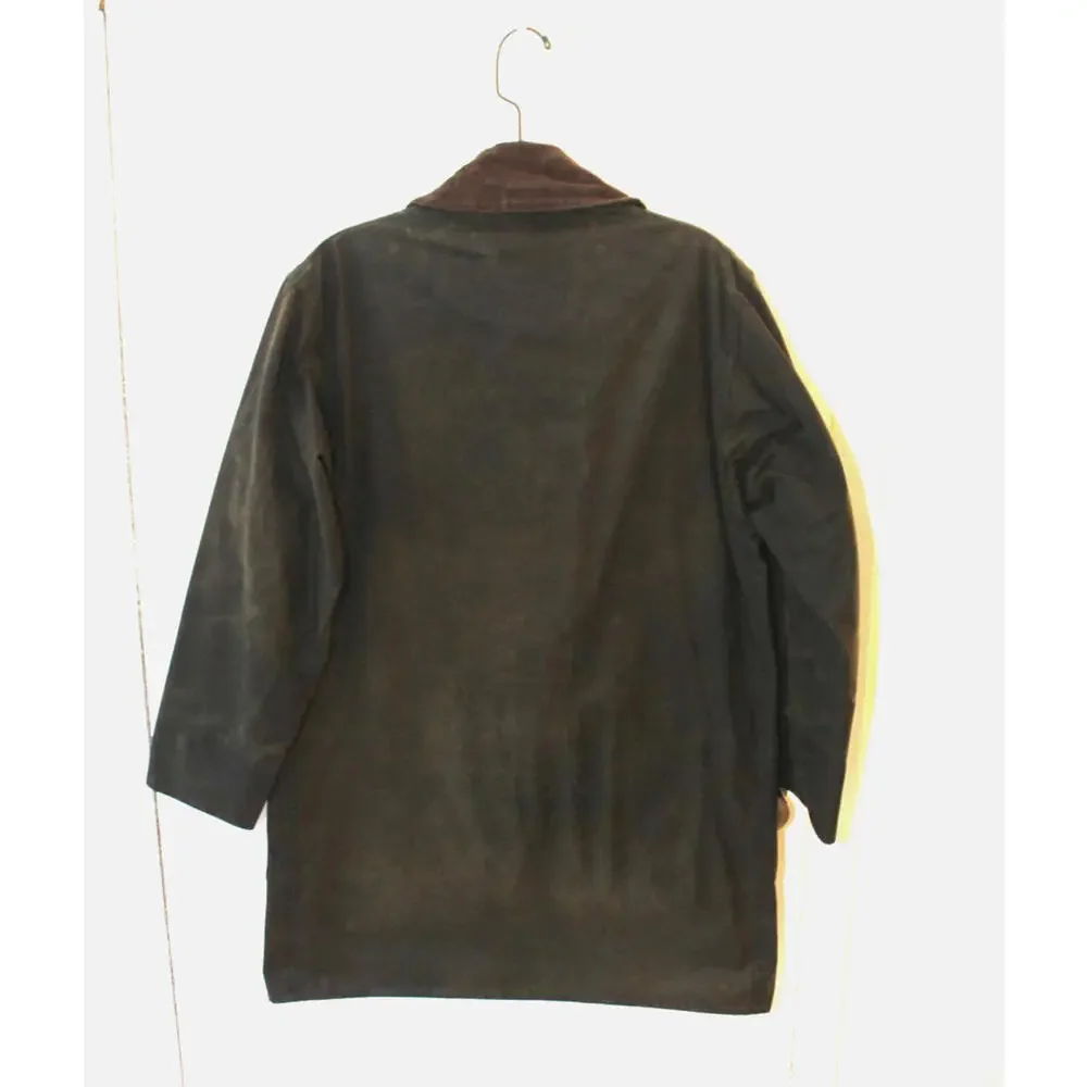 Barbour Vintage A200 Border Wax Jacket C38 Small Sage Green Country England - Picture 7 of 15